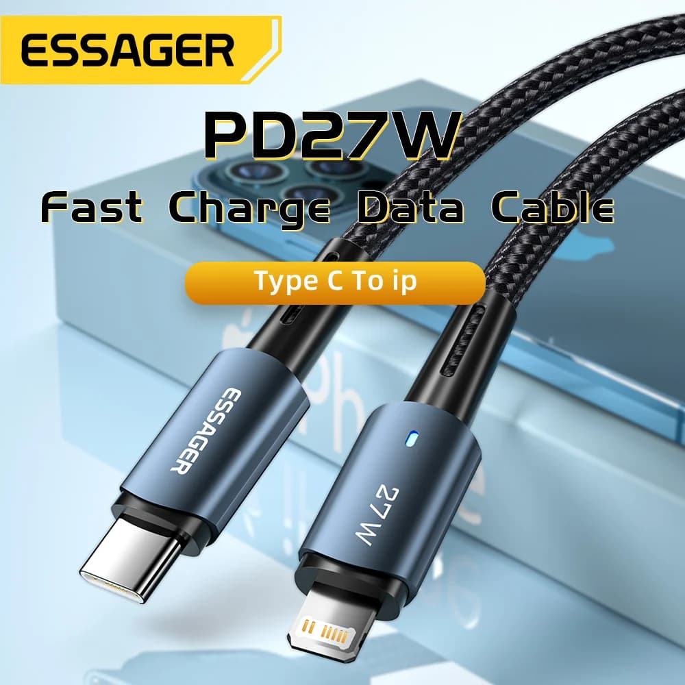 27W USB-C uz Lightning ātrās uzlādes kabelis