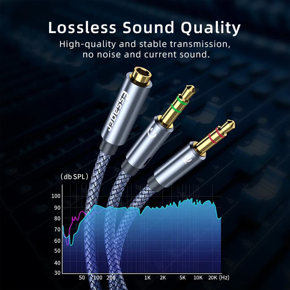 3,5mm audio sadalītājs Y adaptera kabelis