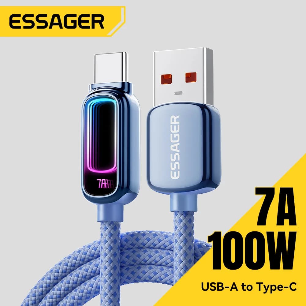 7A 100W PD ātrās uzlādes USB-C kabelis