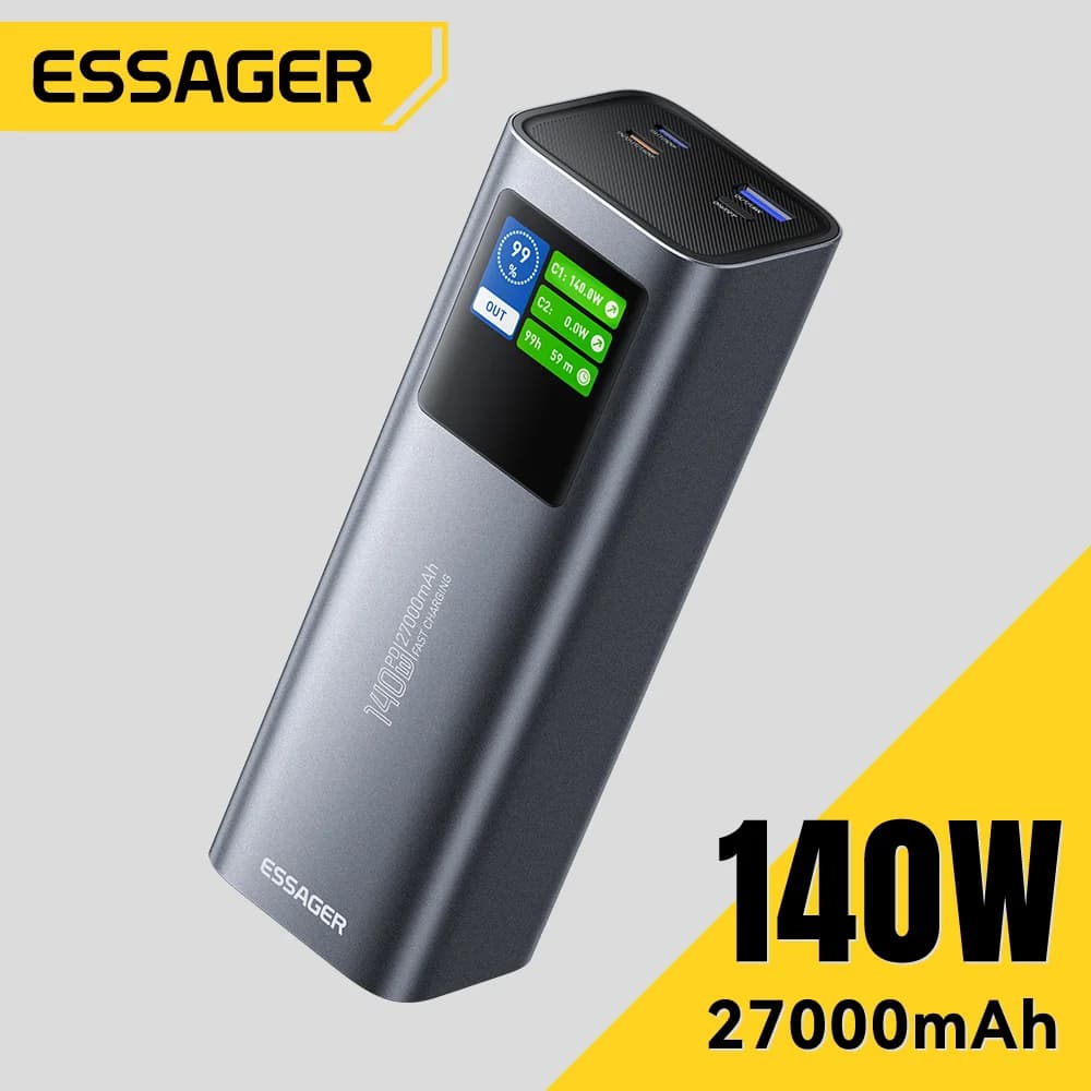 27000mAh akumulators, 140W PD 3.1 ātrā uzlāde