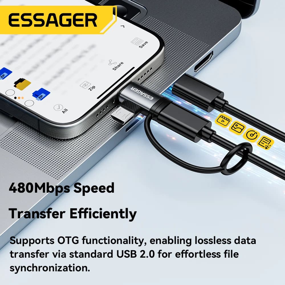 2-in-1 Lightning un Micro USB adapteris