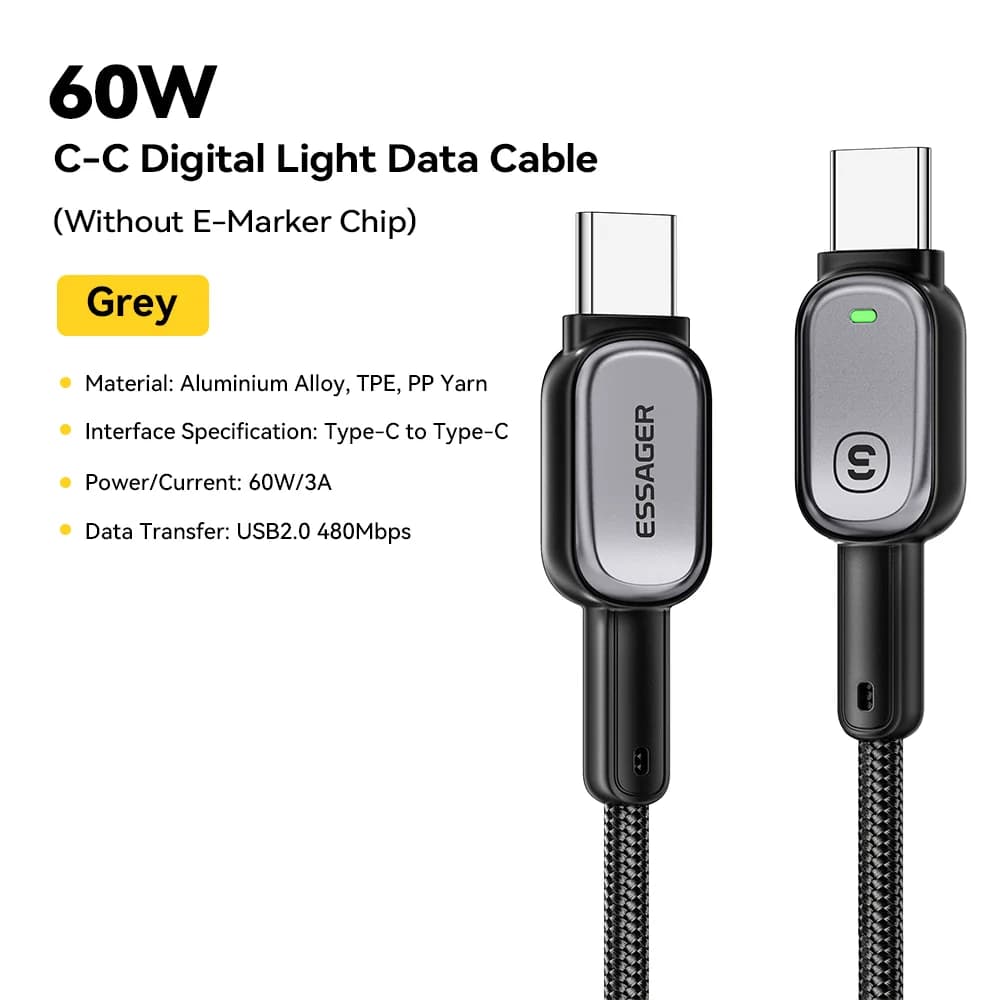 LED 100W USB-C uz USB-C kabelis, 5A PD ātrā uzlāde