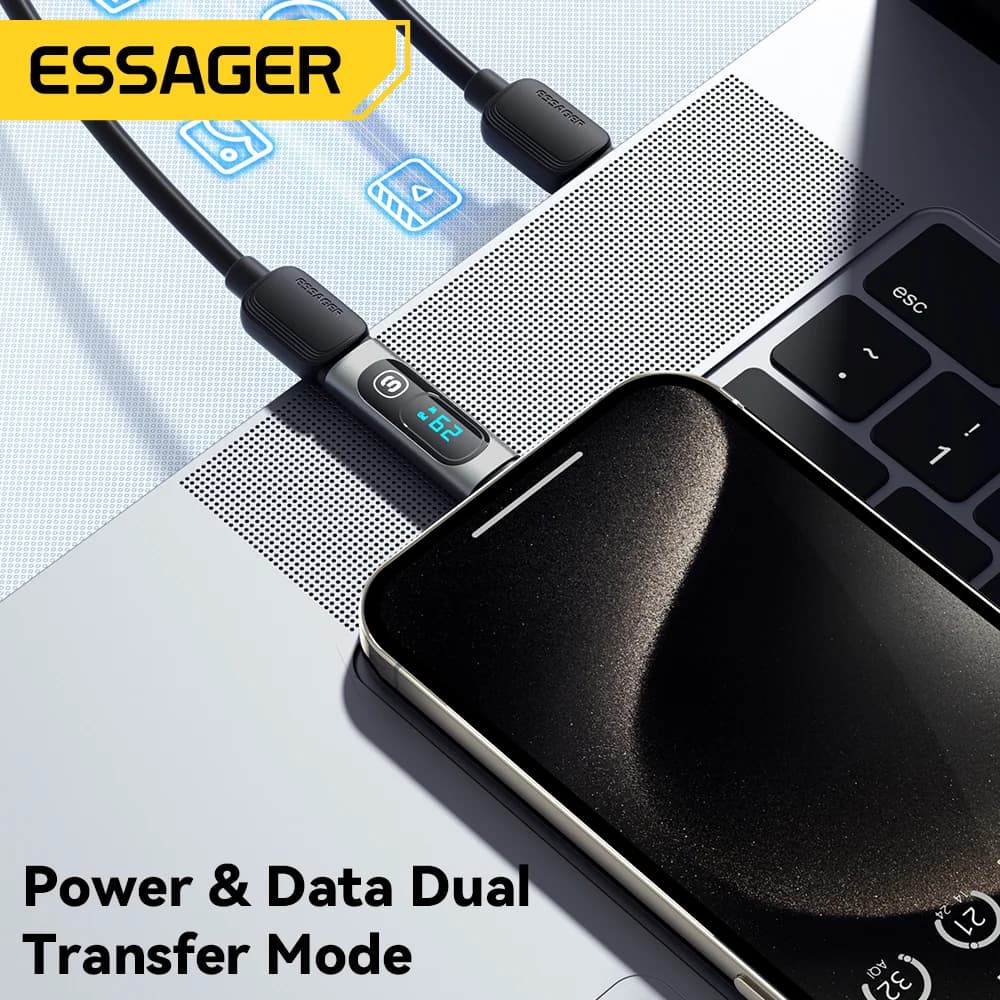 USB-C uz USB-C OTG adapteris ar ciparu displeju