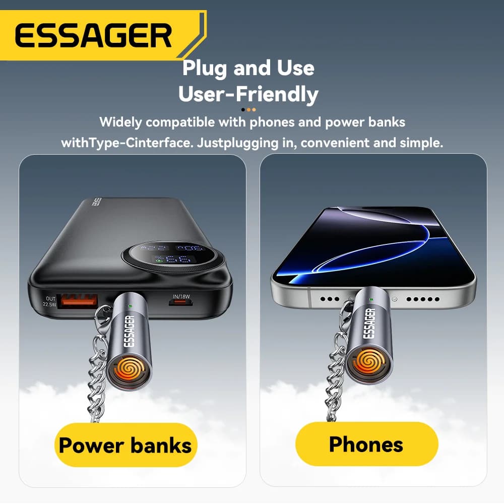 Mini USB-C cigarešu aizdedzinātājs ar volframa vadu
