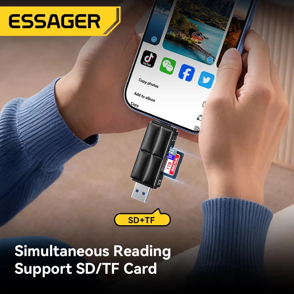 USB 3.0 un Type-C SD/Micro SD kartes lasītājs