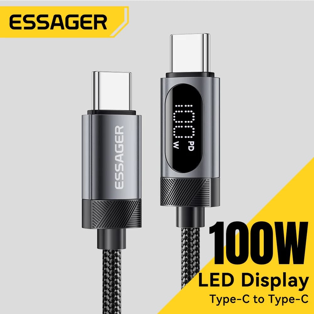 100W USB-C uz USB-C ātrās uzlādes kabelis