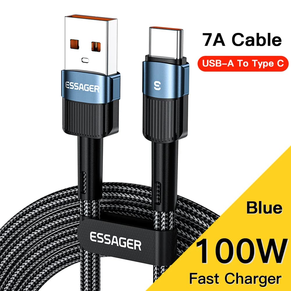 USB-C ātrās uzlādes datu kabelis 66W, 7A