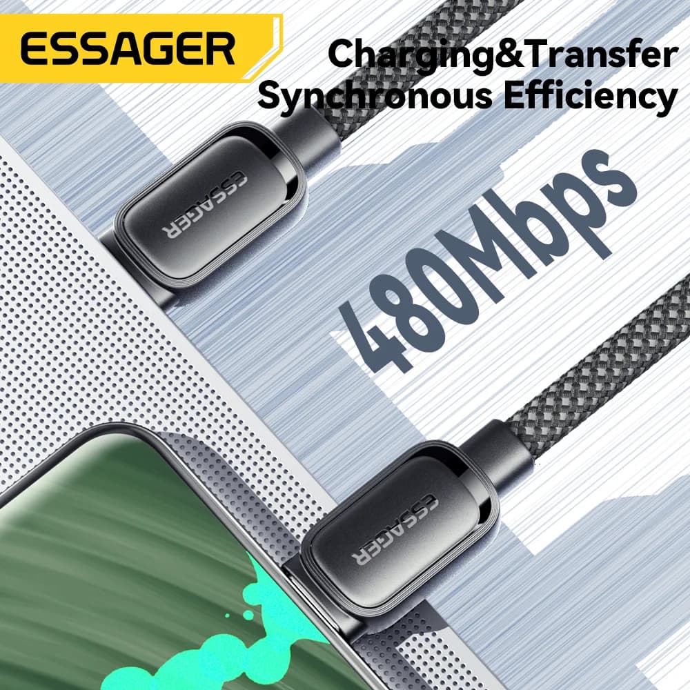 100W magnētisks ievilinājams USB-C uz USB-C kabelis