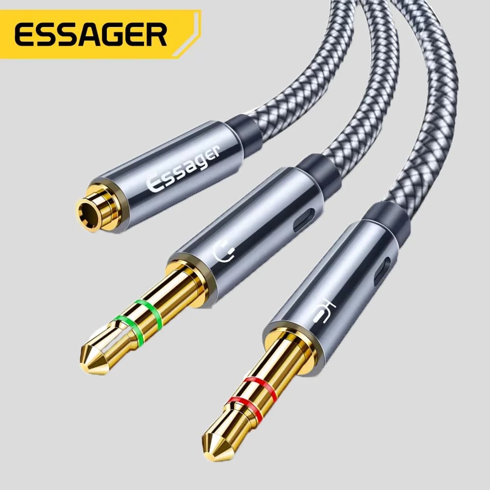 3,5mm audio sadalītājs Y adaptera kabelis