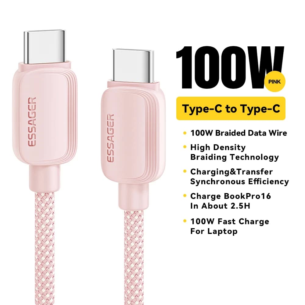 100W USB-C uz USB-C kabelis, 5A PD ātra uzlāde