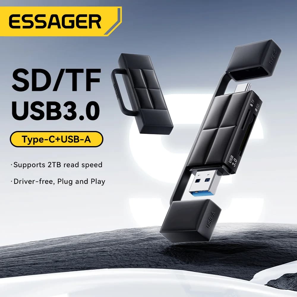 USB 3.0 un Type-C SD/Micro SD kartes lasītājs