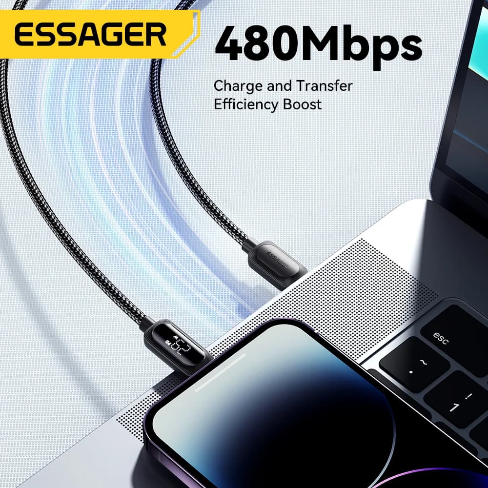 29W USB-C uz Lightning Kabelis ar Digitālu Displeju