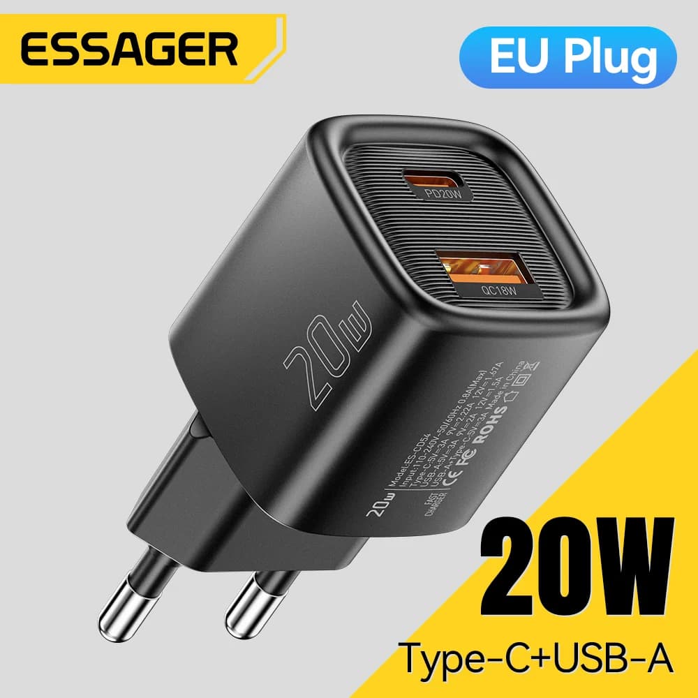 20W USB-C PD ātrās uzlādes lādētājs