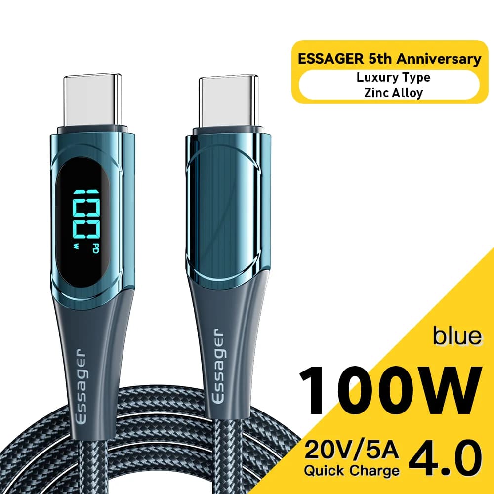 100W USB-C uz USB-C kabelis, 2M
