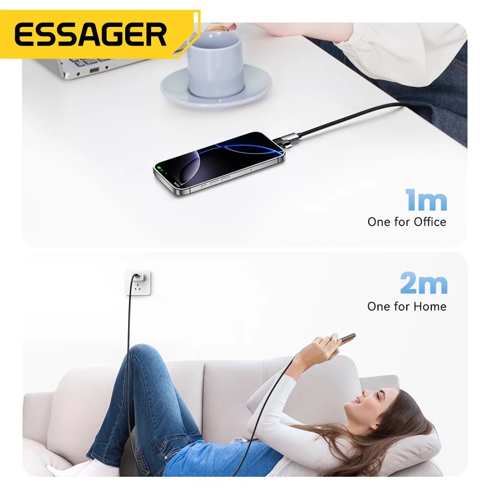 2-in-1 65W PD ātrās lādēšanas kabelis Type-C/USB-A uz Micro