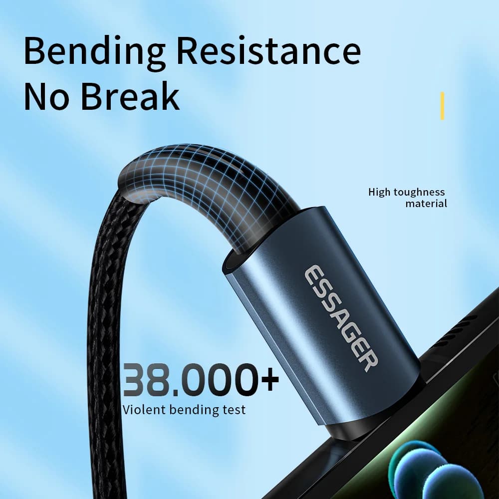 100W USB-C PD ātrās uzlādes kabelis