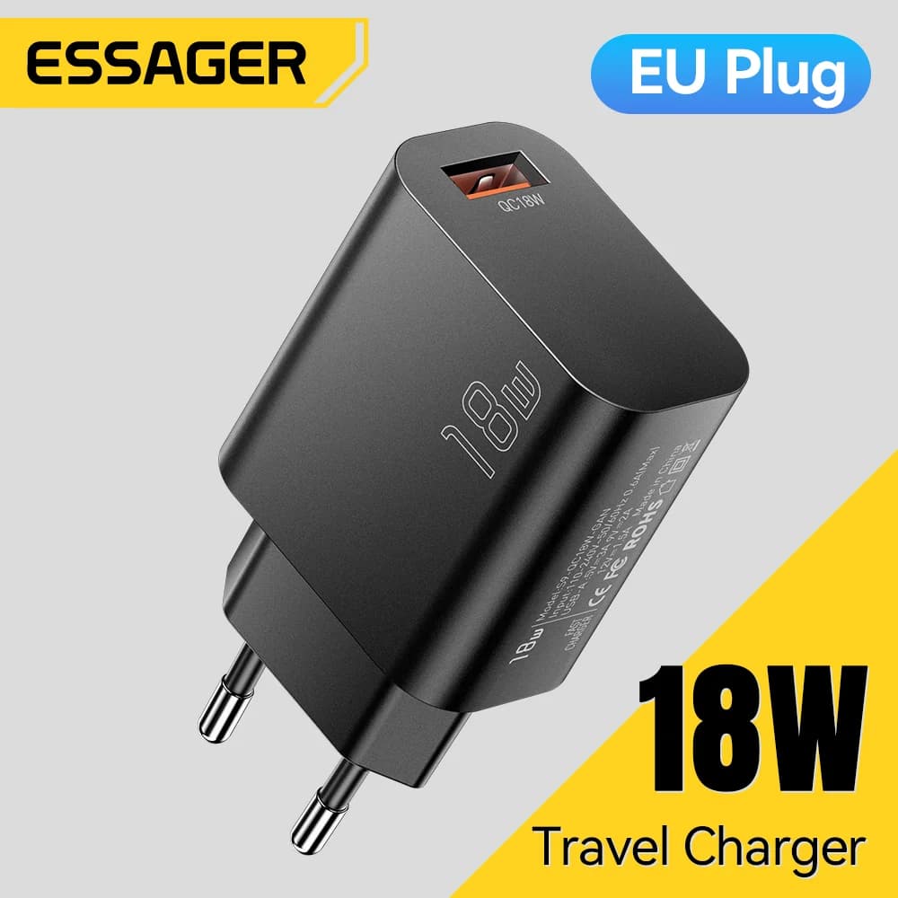 18W USB-A QC 3.0 ātrās uzlādes tīkla lādētājs