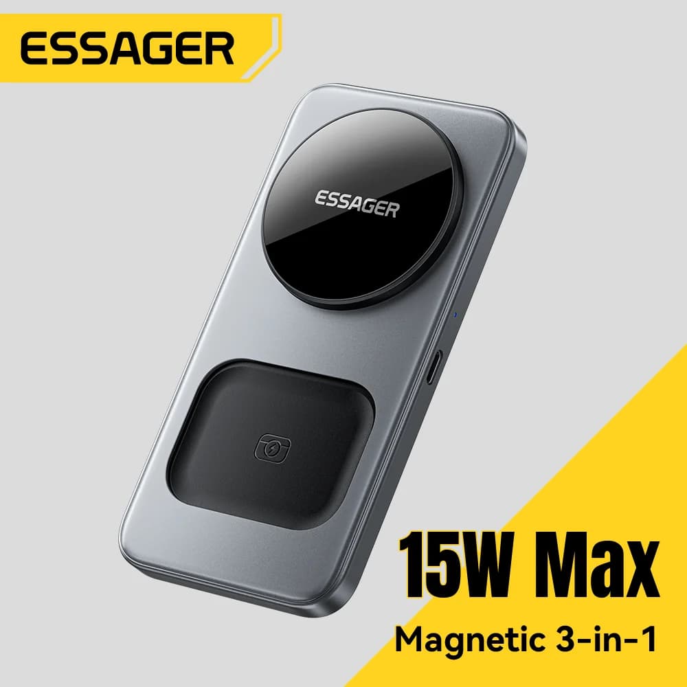 Salokāma 3-in-1 magnētiska bezvadu uzlādes stacija 15W