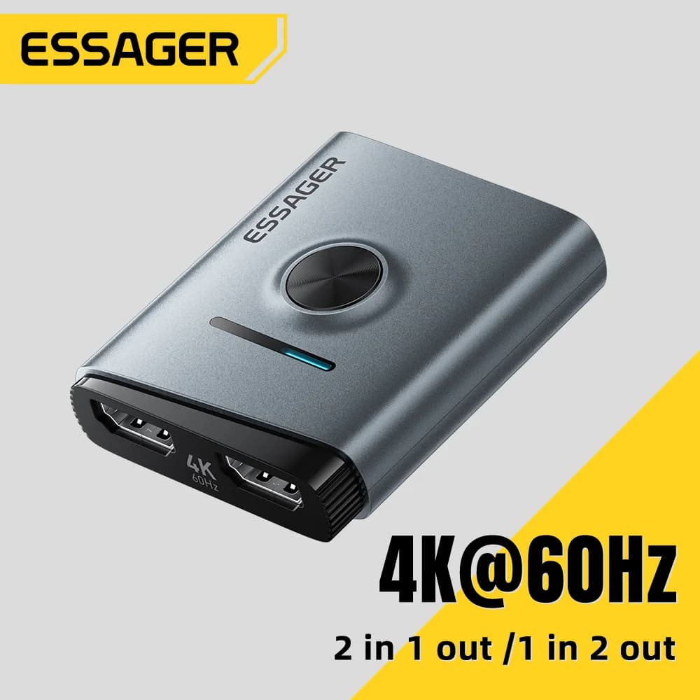 4K 60Hz HDMI pārslēdzējs 2-in-1 sadalītāja adapteris