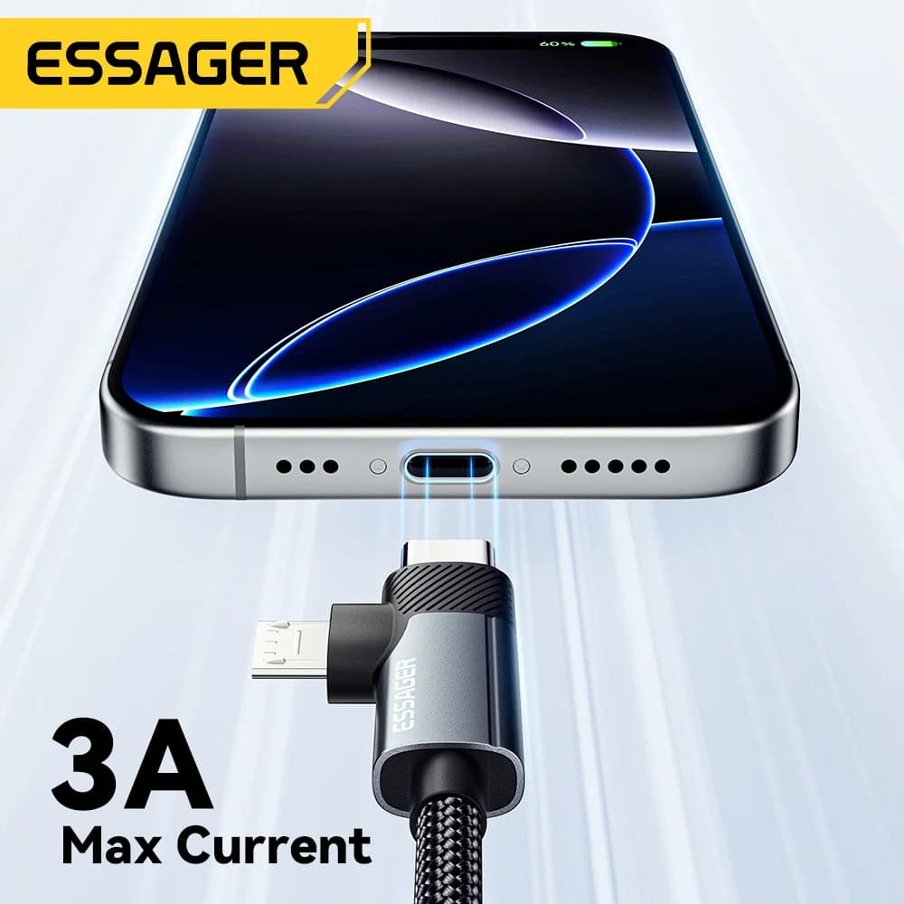 2-in-1 65W PD ātrās lādēšanas kabelis Type-C/USB-A uz Micro