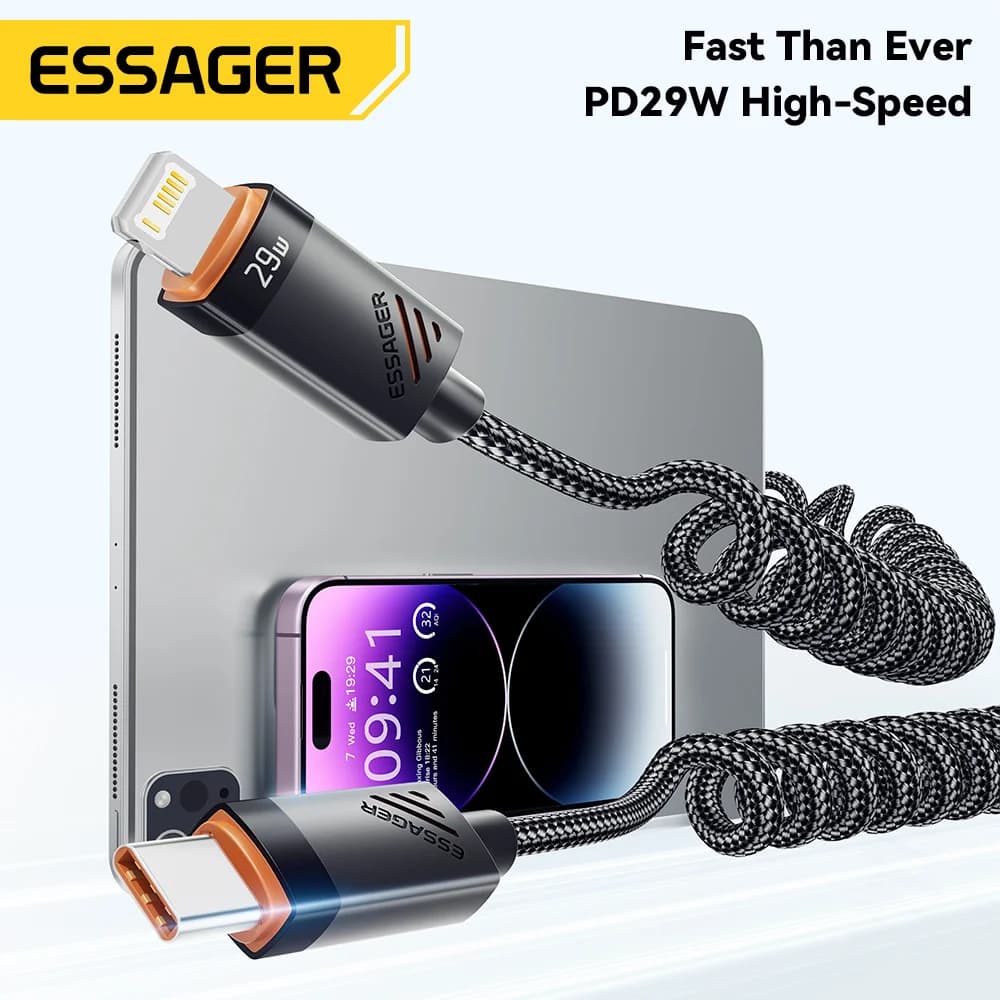 Pavasara USB-C uz Lightning ātrās uzlādes kabelis