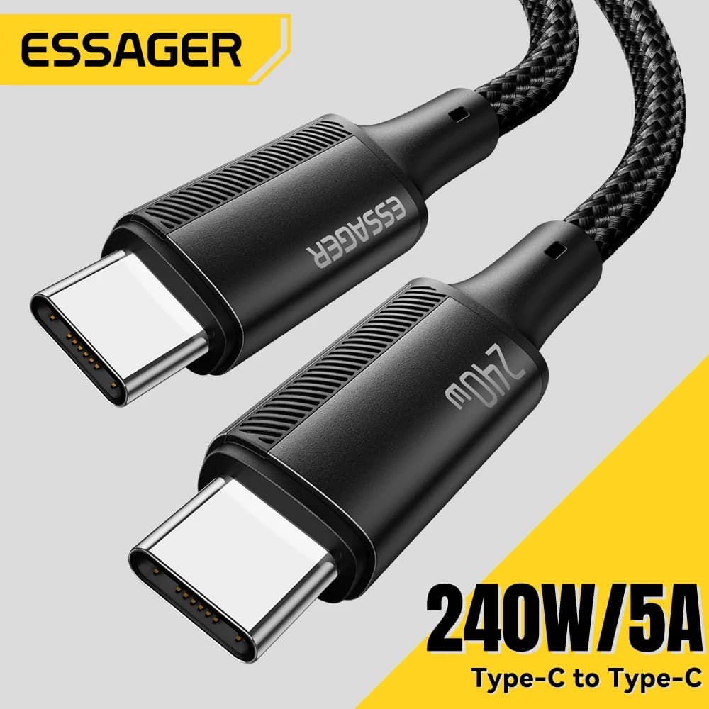 240W USB-C uz USB-C PD 3.1 ātrās uzlādes kabelis
