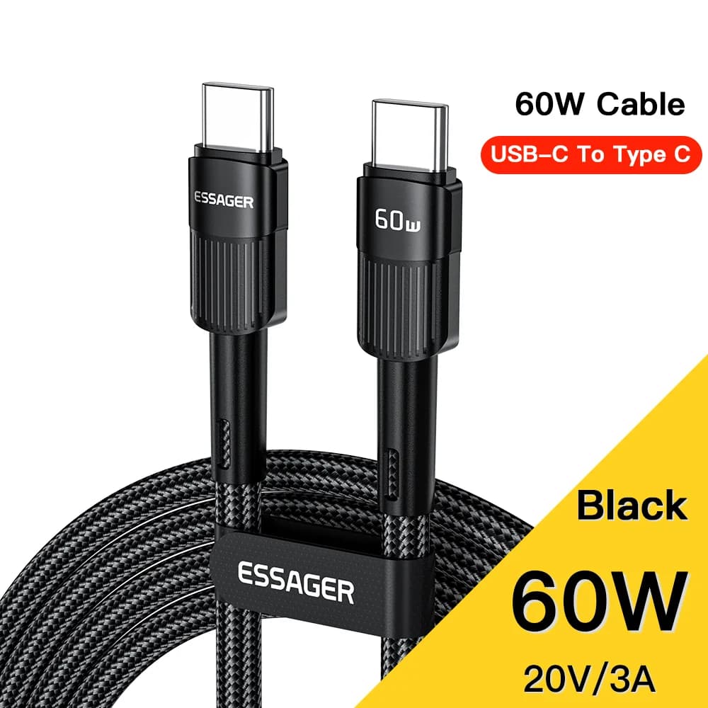 USB-C ātrās uzlādes datu kabelis 66W, 7A